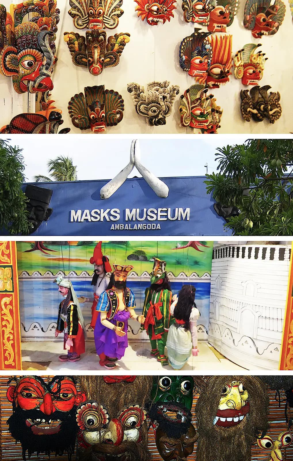 Traditional carved and painted masks of Ambalangoda, Sri Lanka
