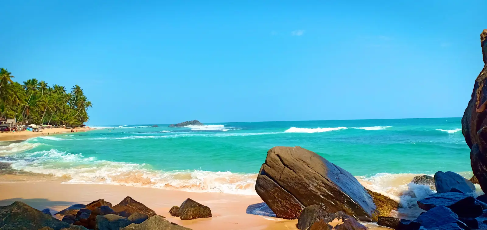 White sand of Dalawella Beach near Unawatuna, Sri Lanka