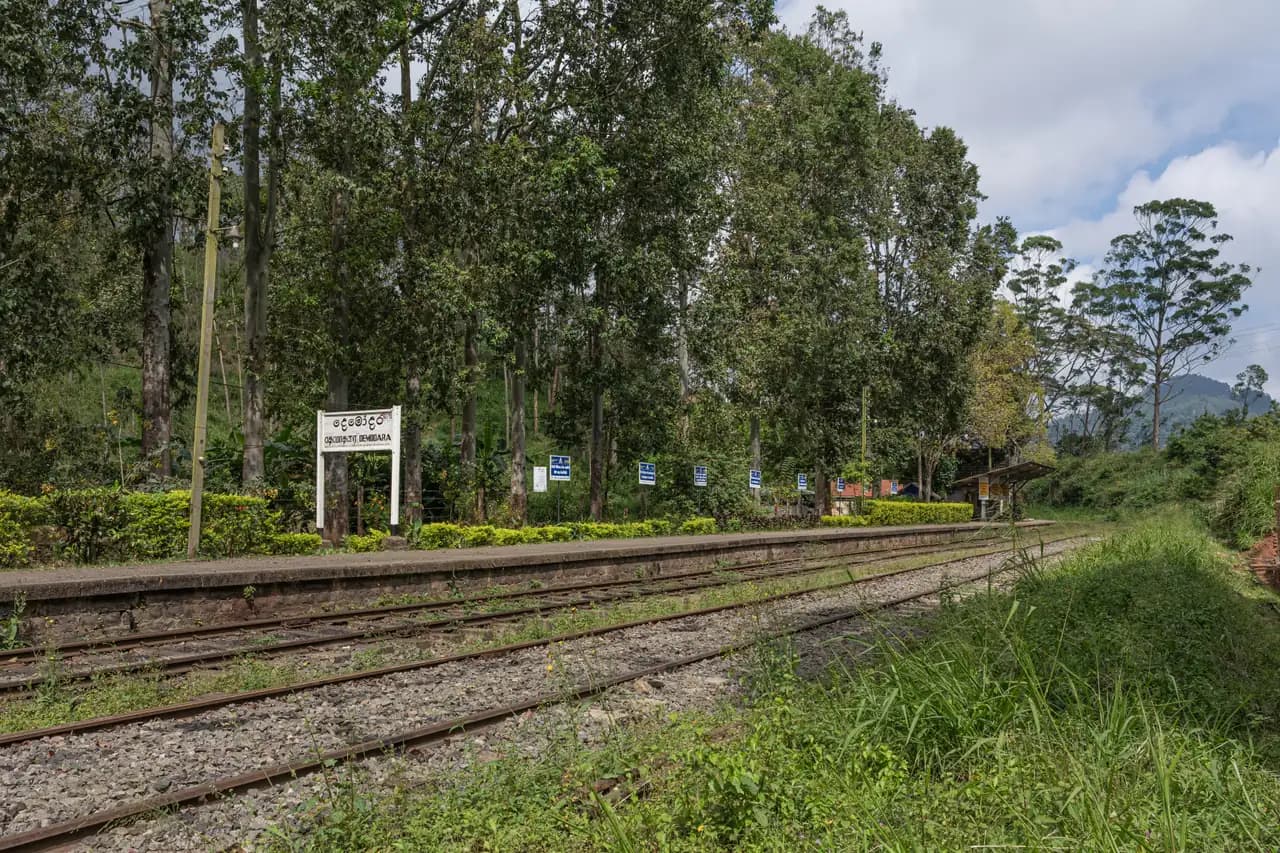 Demodara railway station near the famous spiral loop, Sri Lanka