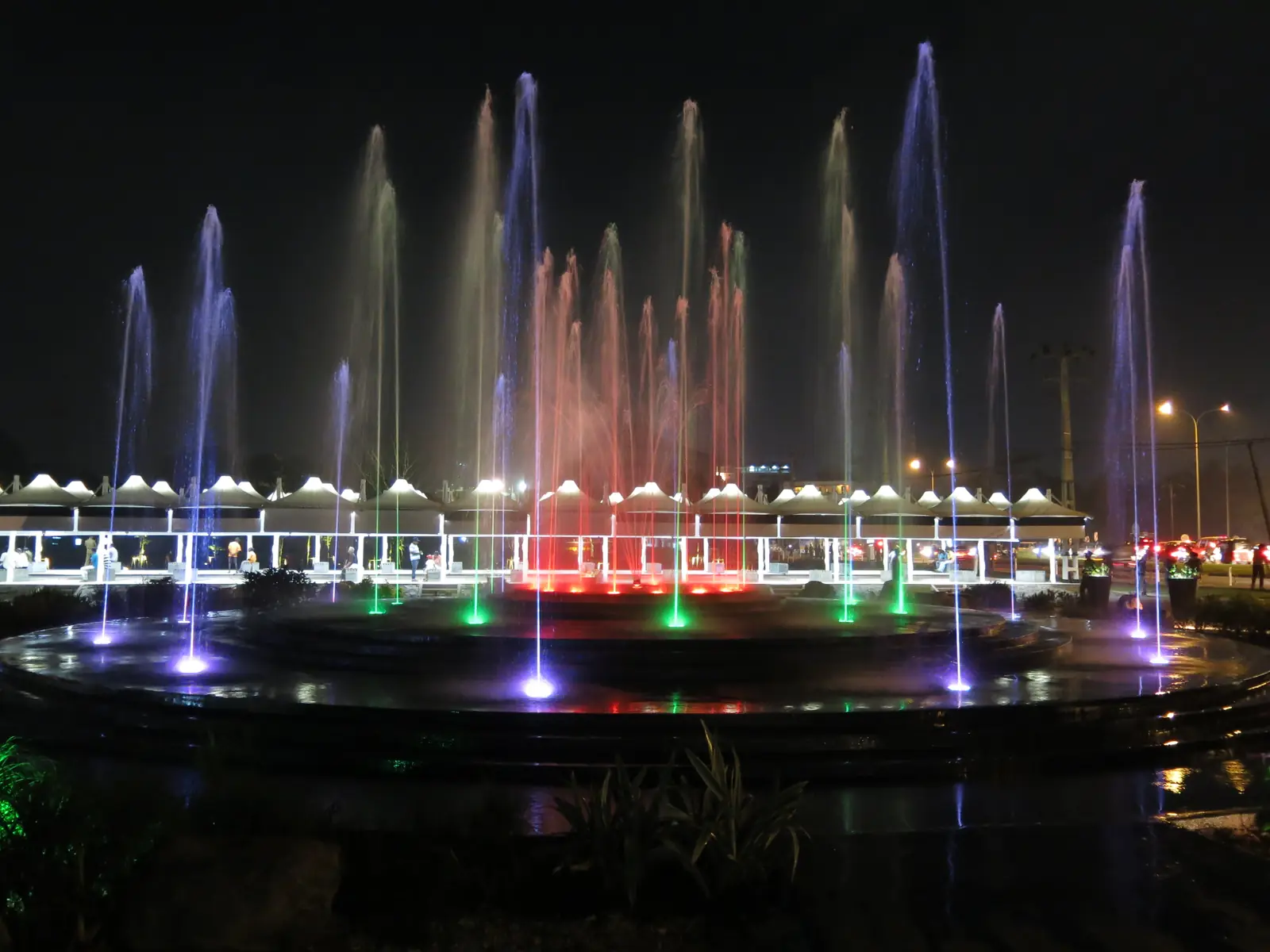 Fountain at Diyatha Uyana lakeside park near Colombo, Sri Lanka