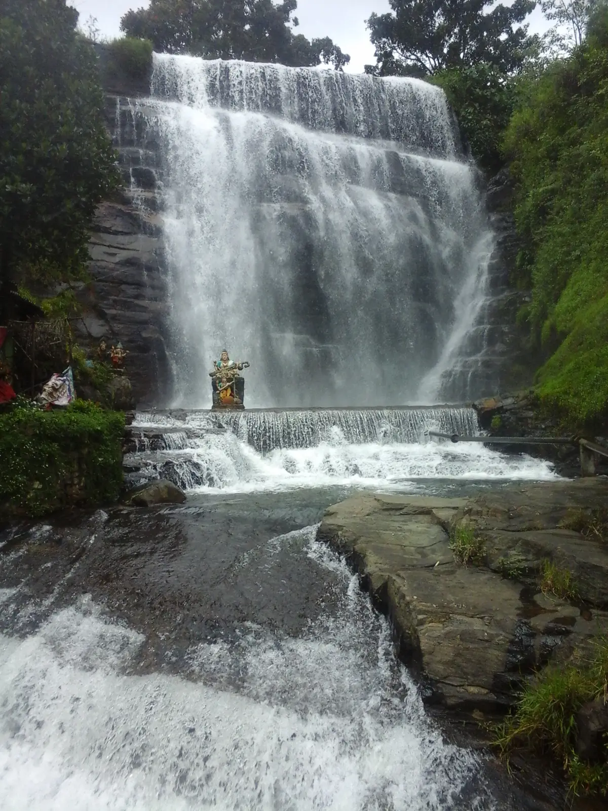Dunsinane Falls pouring through Pundaluoya tea estates, Sri Lanka