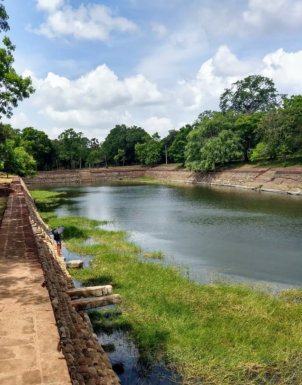 Eth Pokuna, the vast ancient Elephant Pond of Anuradhapura, Sri Lanka