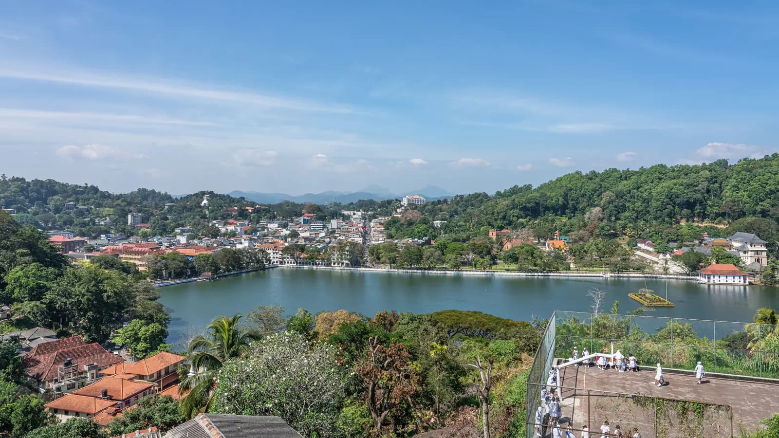 Kandy Lake and the city seen from Arthur's Seat viewpoint, Sri Lanka