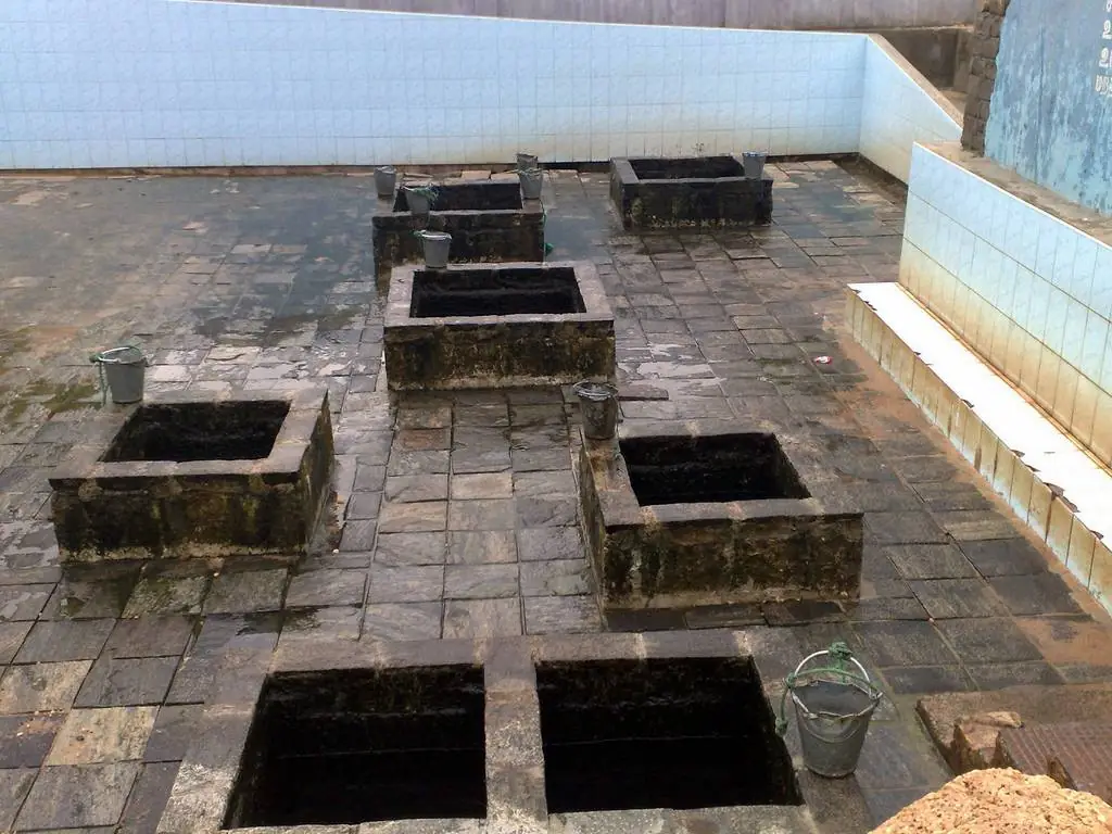 The seven warm bathing wells of Kanniya hot springs, Trincomalee, Sri Lanka