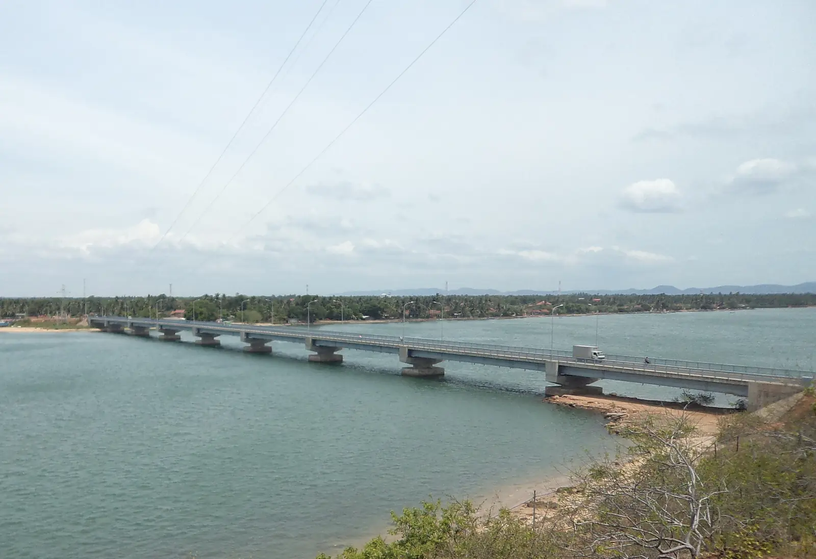 Kinniya Bridge, the longest bridge in Sri Lanka, near Trincomalee