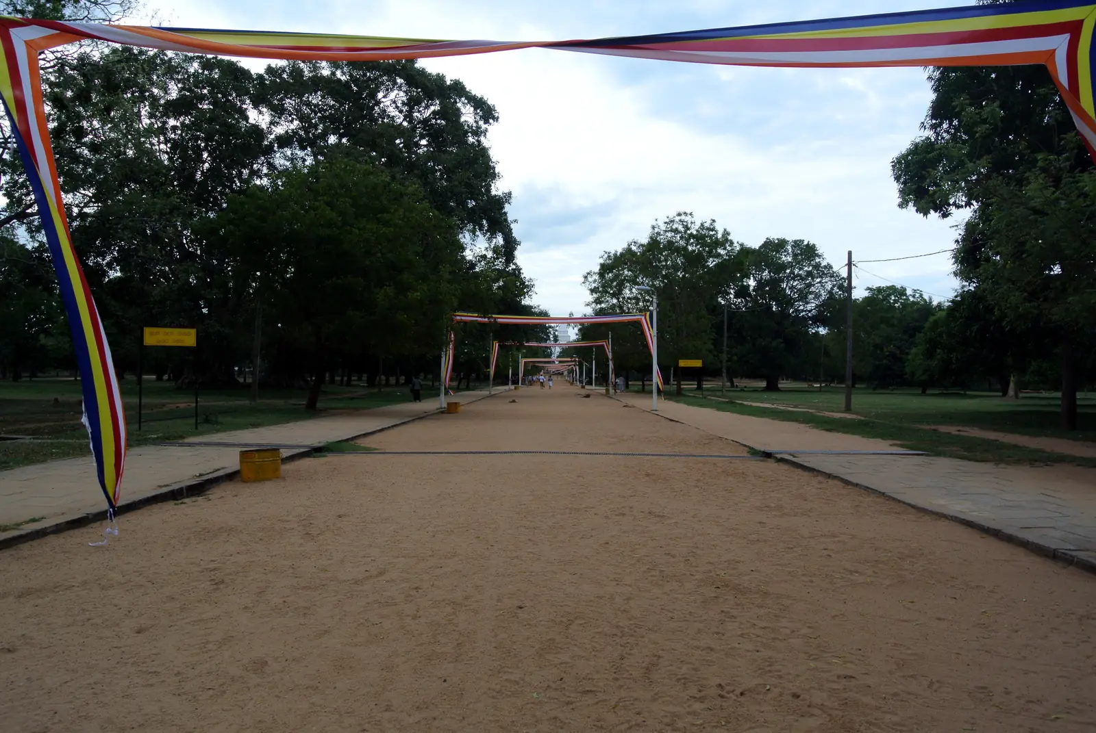 Pilgrim path leading to the white Kiri Vehera stupa at Kataragama, Sri Lanka