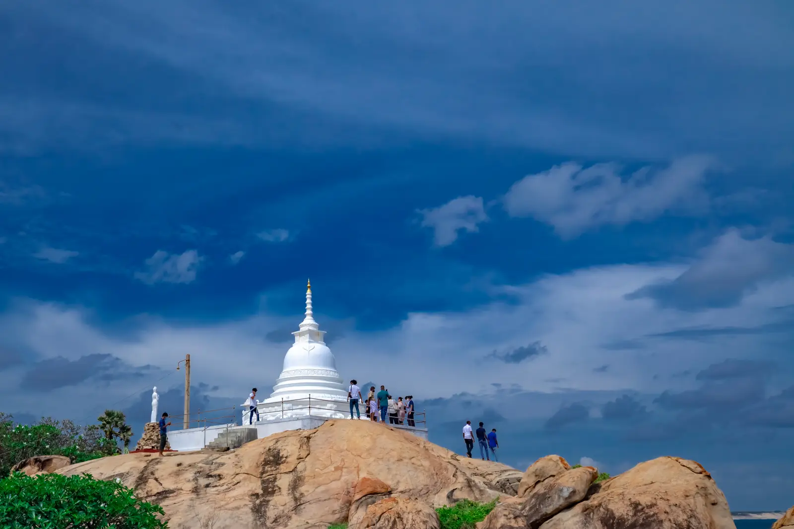 Kirinda temple on its rock above the beach, southern Sri Lanka