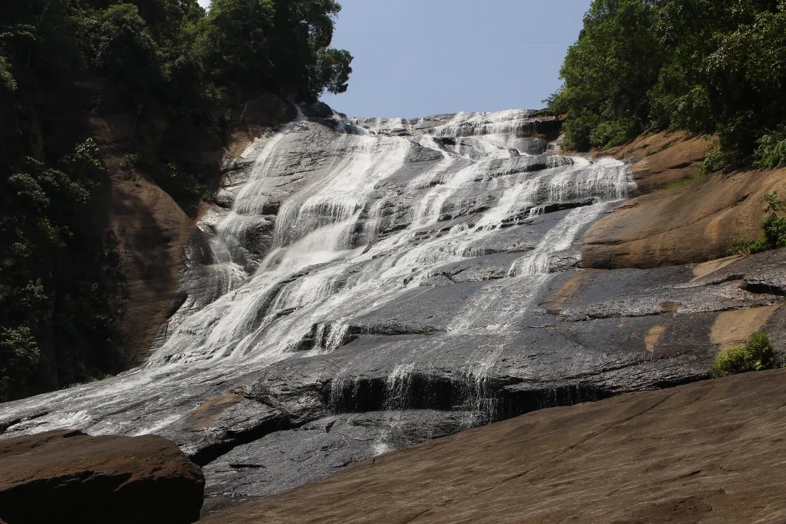 Kirindi Ella waterfall plunging 116 metres near Pelmadulla, Sri Lanka