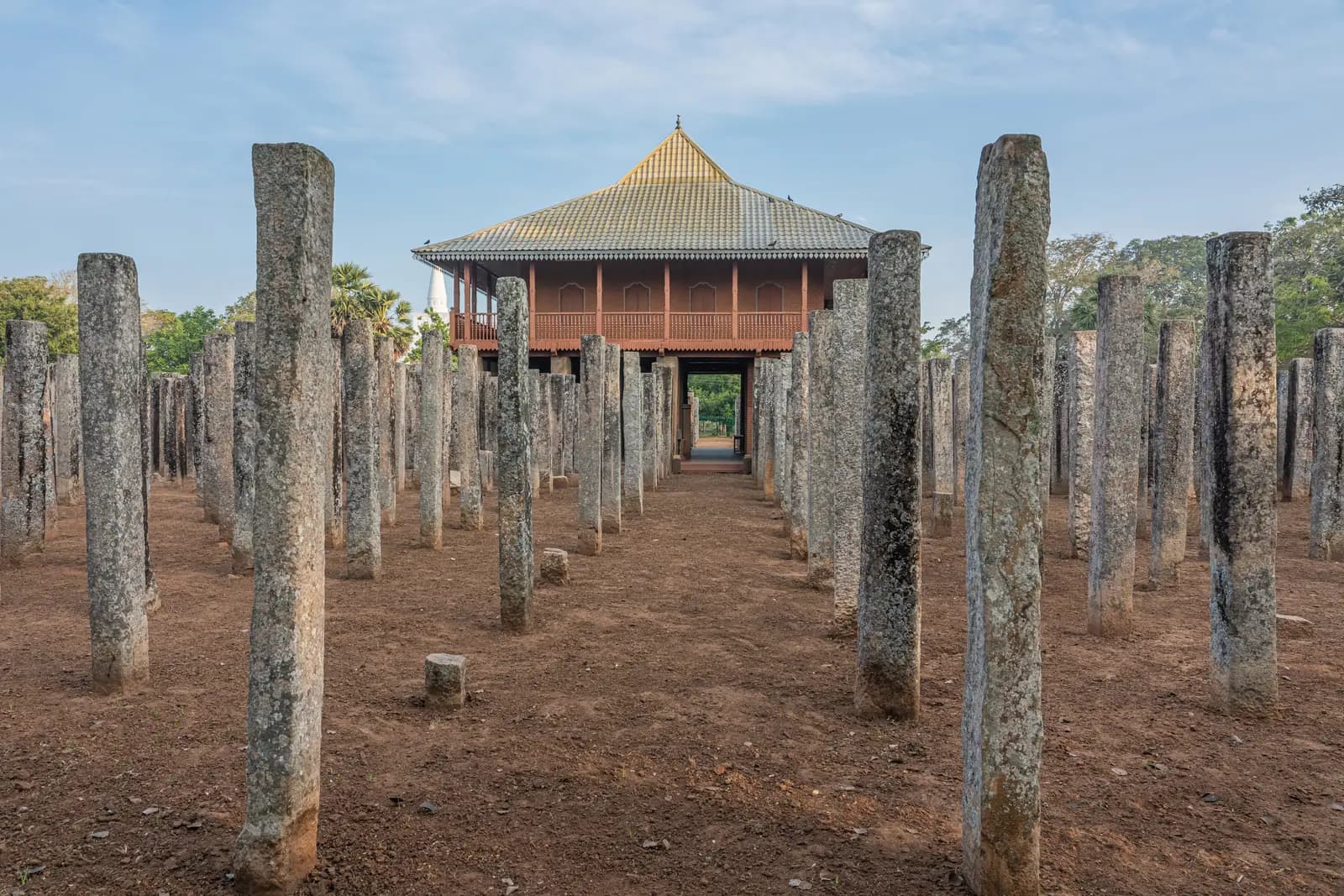 Stone pillar grid of Lovamahapaya, the Brazen Palace, Anuradhapura, Sri Lanka