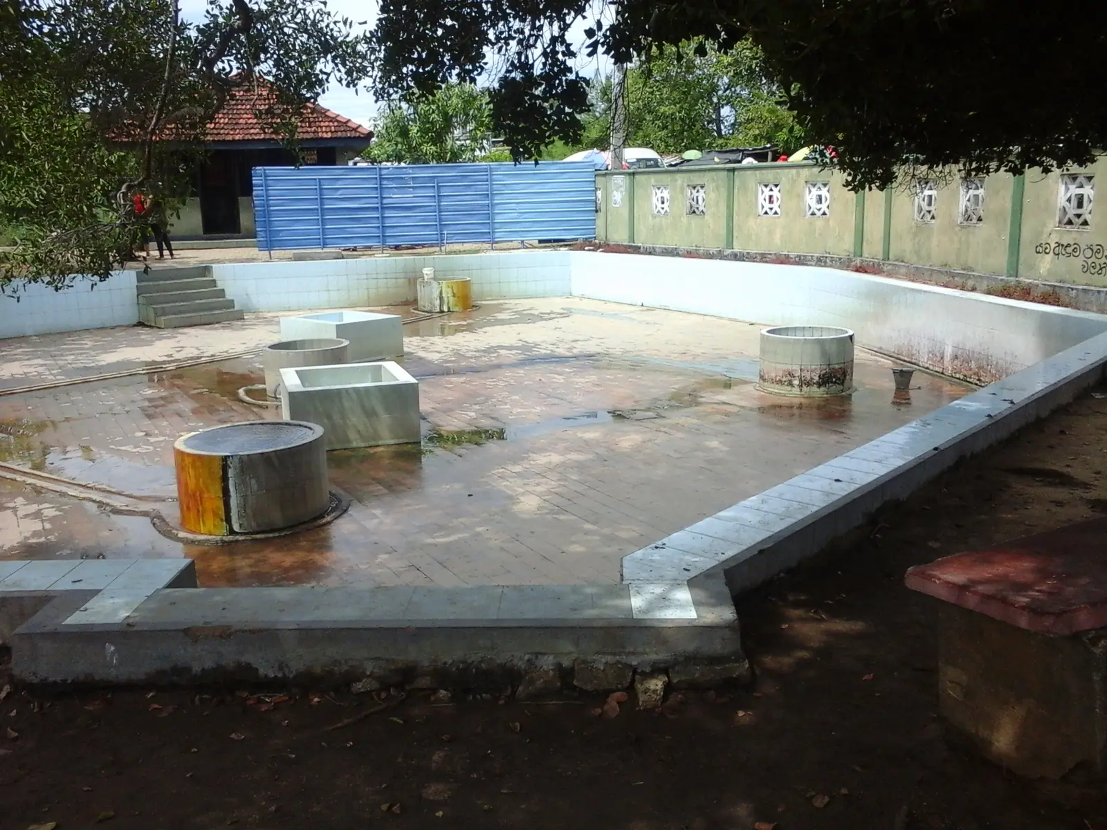 Steaming wells of the Maha Oya hot springs, Sri Lanka