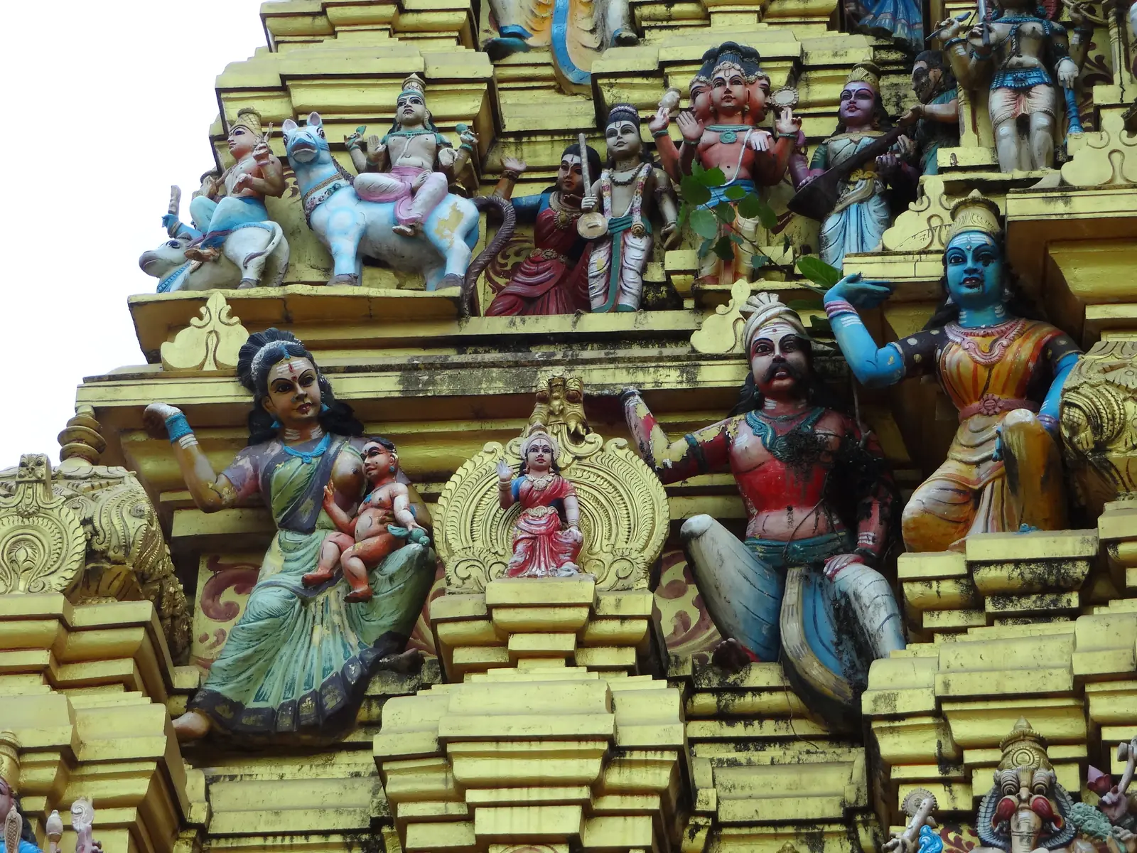 Colourful gopuram of the Muthumariamman Kovil in Matale, Sri Lanka
