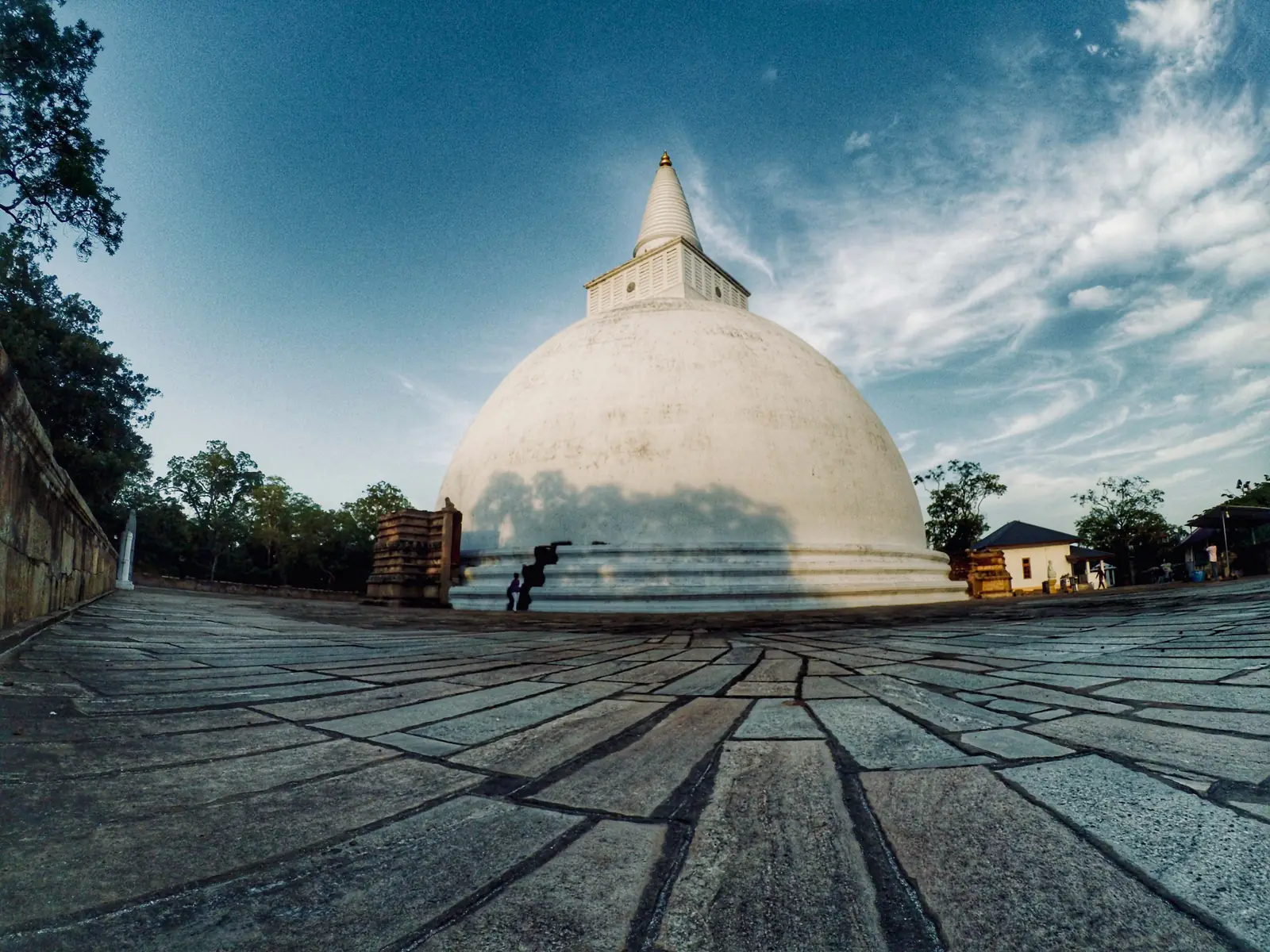 The restored white dome of Mirisawetiya stupa, Anuradhapura, Sri Lanka