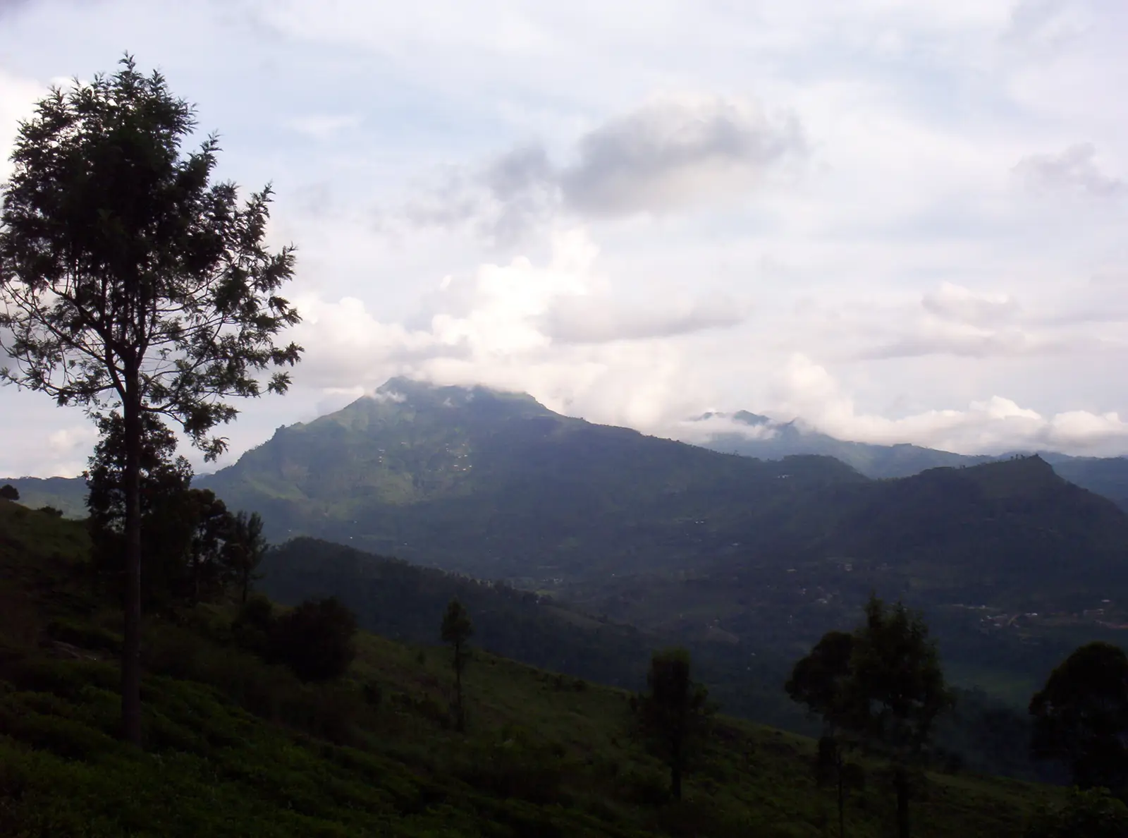 Namunukula mountain range rising over Uva province, Sri Lanka