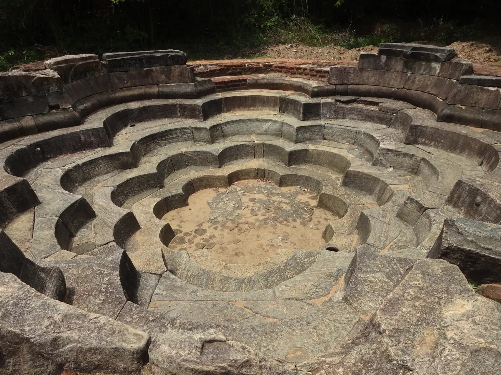 The lotus-shaped Nelum Pokuna royal bath at Polonnaruwa, Sri Lanka