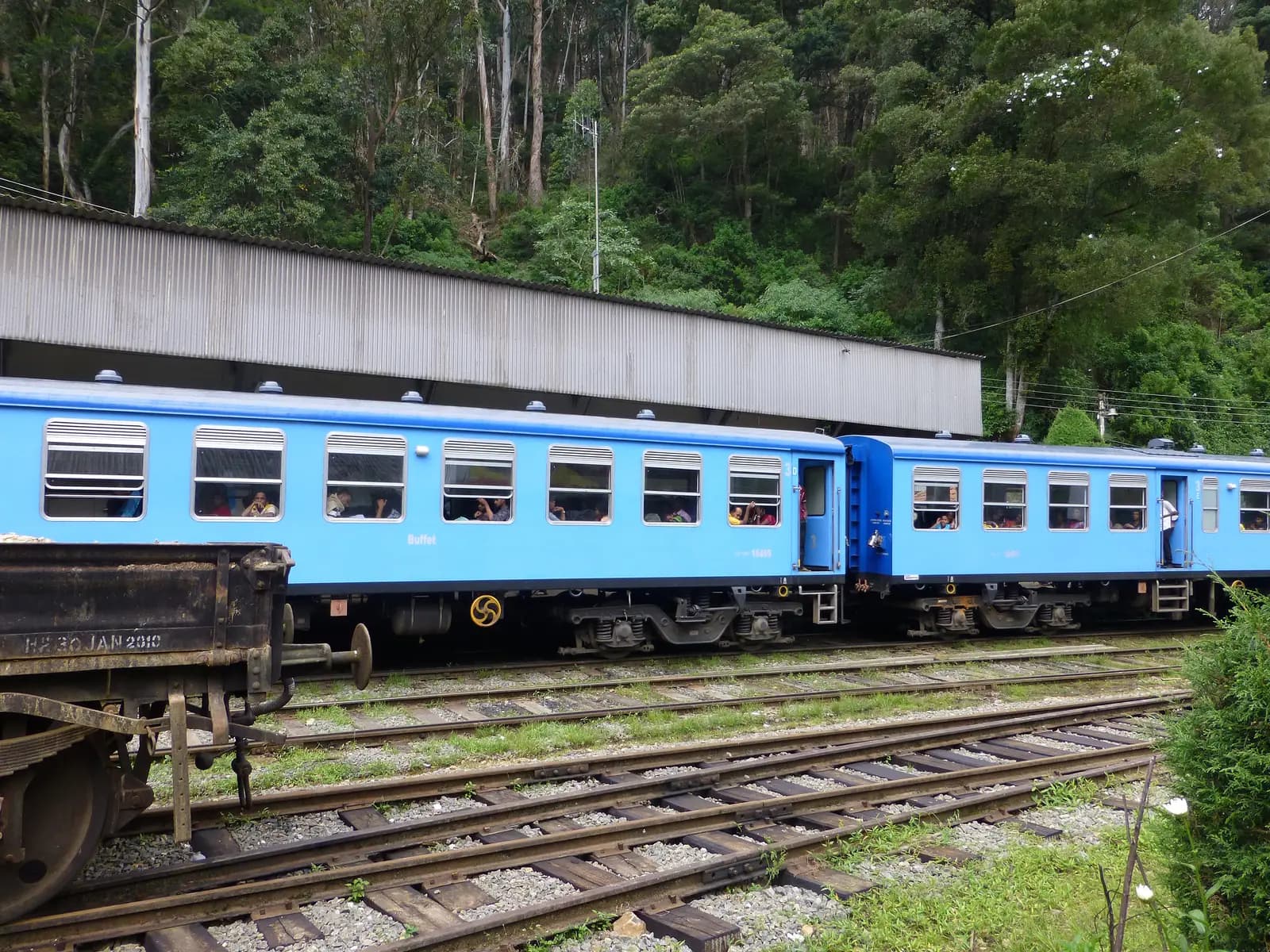 Ohiya railway station in the misty highlands, Sri Lanka