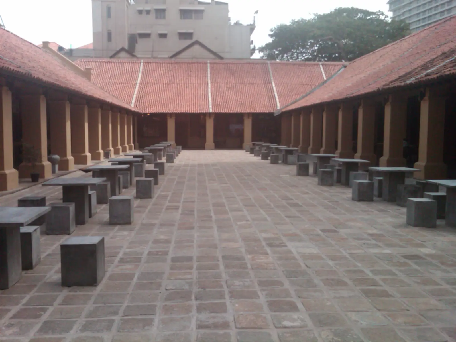 Colonnaded courtyard of the Old Colombo Dutch Hospital, Sri Lanka