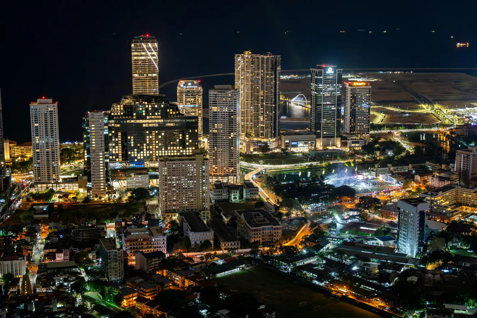 Colombo's modern skyline with Port City developments, Sri Lanka