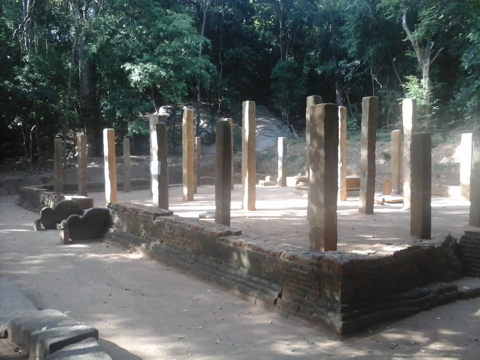 Ancient monastery ruins on the forested mountain of Rajagala, Sri Lanka