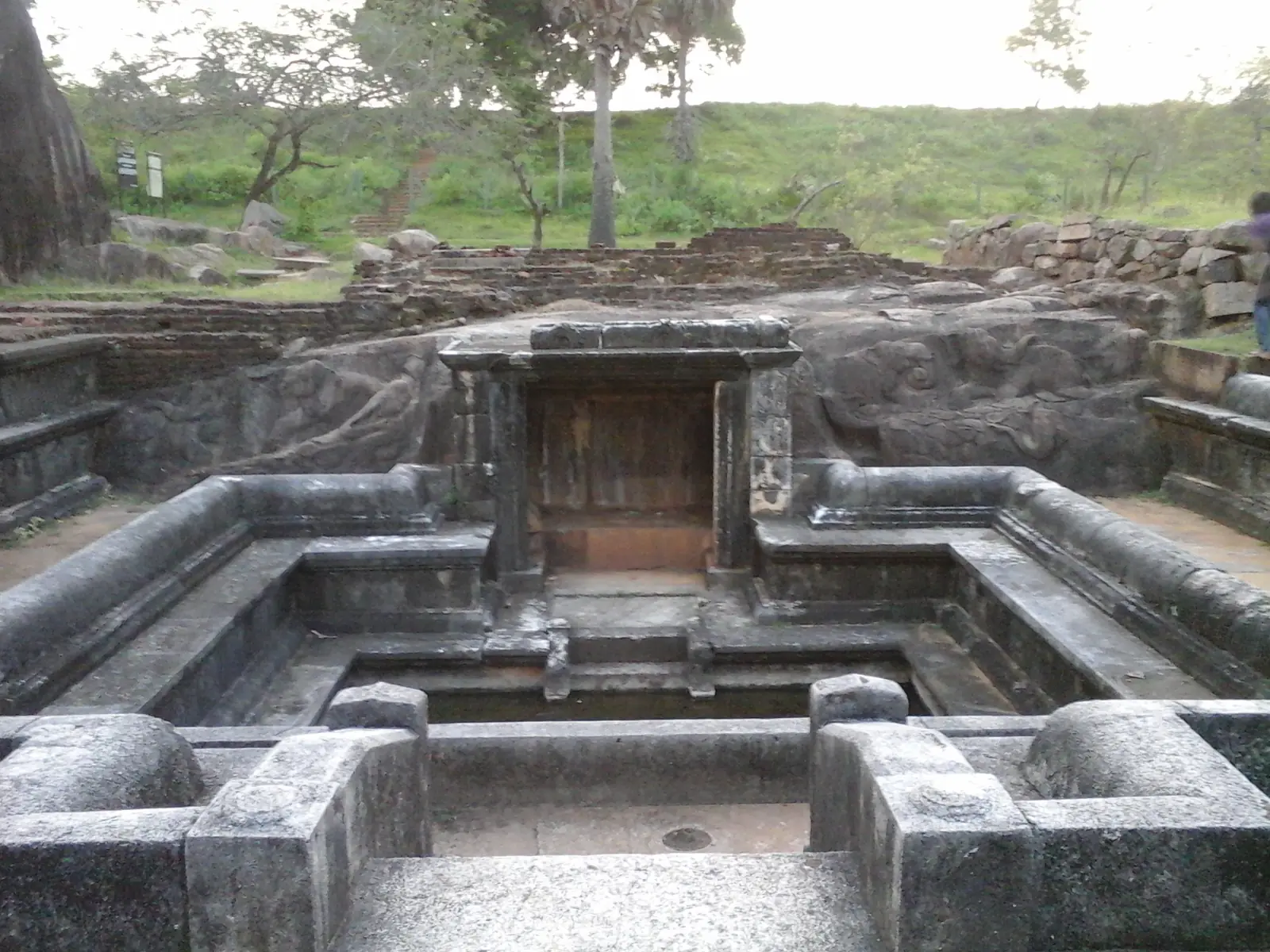Ancient pond at Ranmasu Uyana royal gardens, Anuradhapura, Sri Lanka