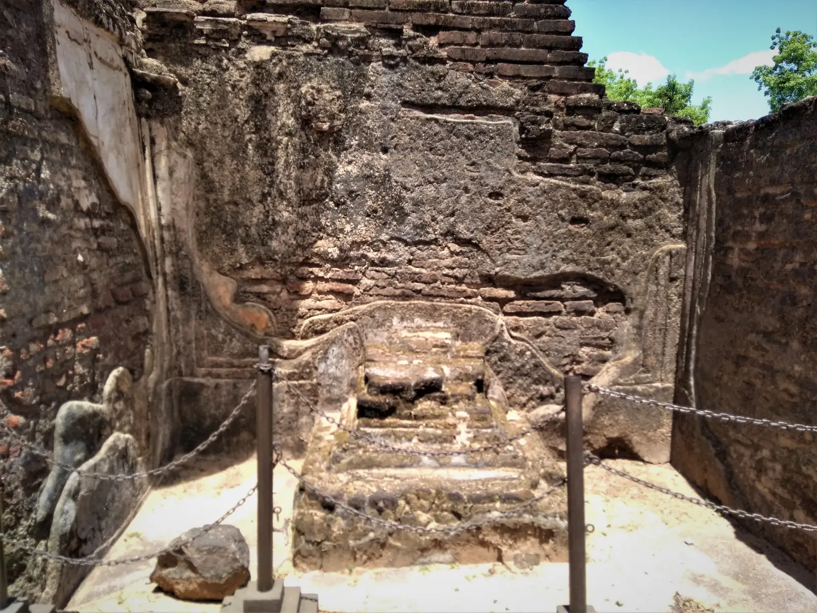 Massive brick walls of Parakramabahu's Royal Palace, Polonnaruwa, Sri Lanka
