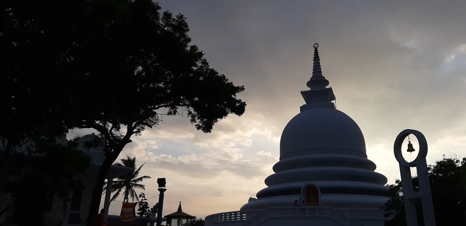 Japanese Peace Pagoda on Rumassala hill near Unawatuna, Sri Lanka