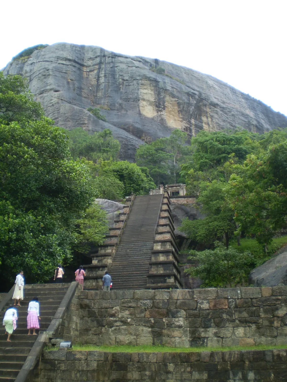 Ornate carved stone staircase of Yapahuwa rock fortress, Sri Lanka