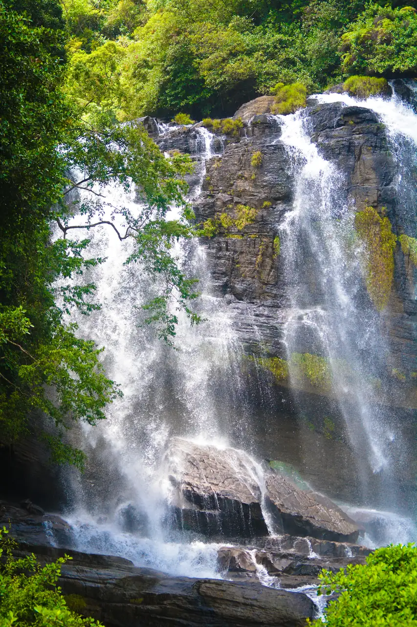 Galboda Falls near the railway in Sri Lanka's hill country