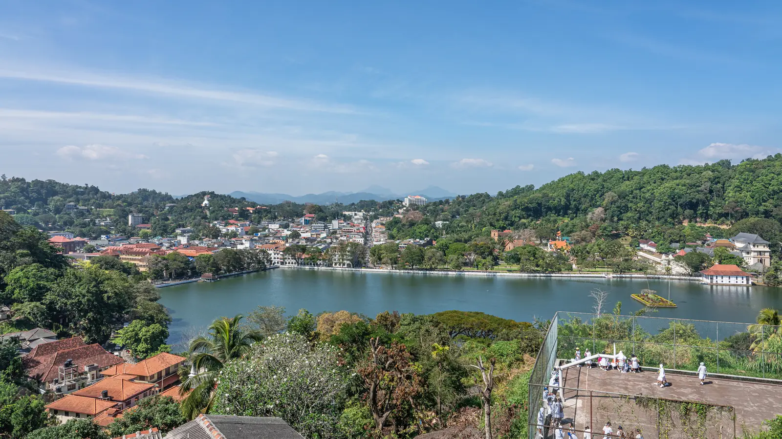Kandy Lake and the city seen from Arthur's Seat viewpoint, Sri Lanka
