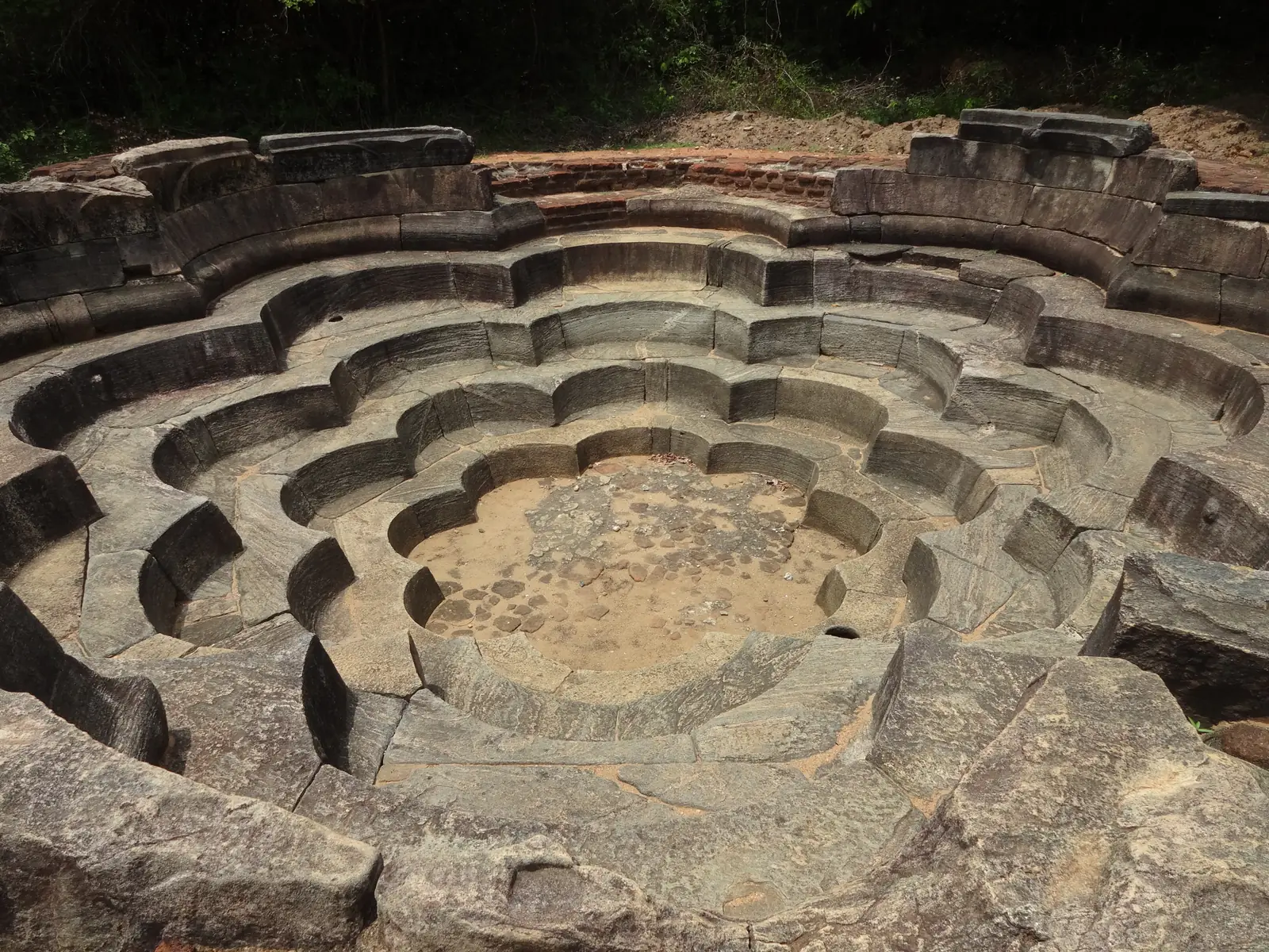 The lotus-shaped Nelum Pokuna royal bath at Polonnaruwa, Sri Lanka