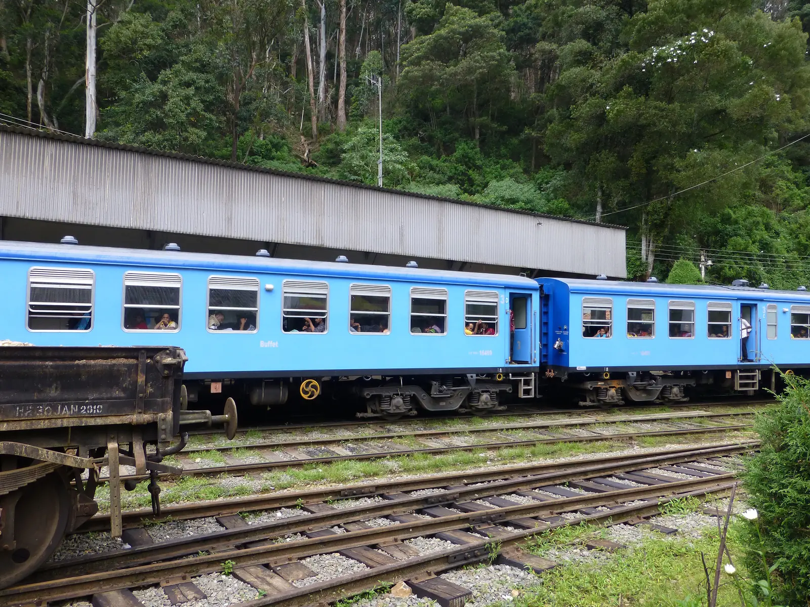 Ohiya railway station in the misty highlands, Sri Lanka